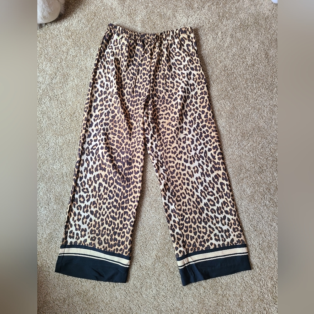 leopard palazzo pants